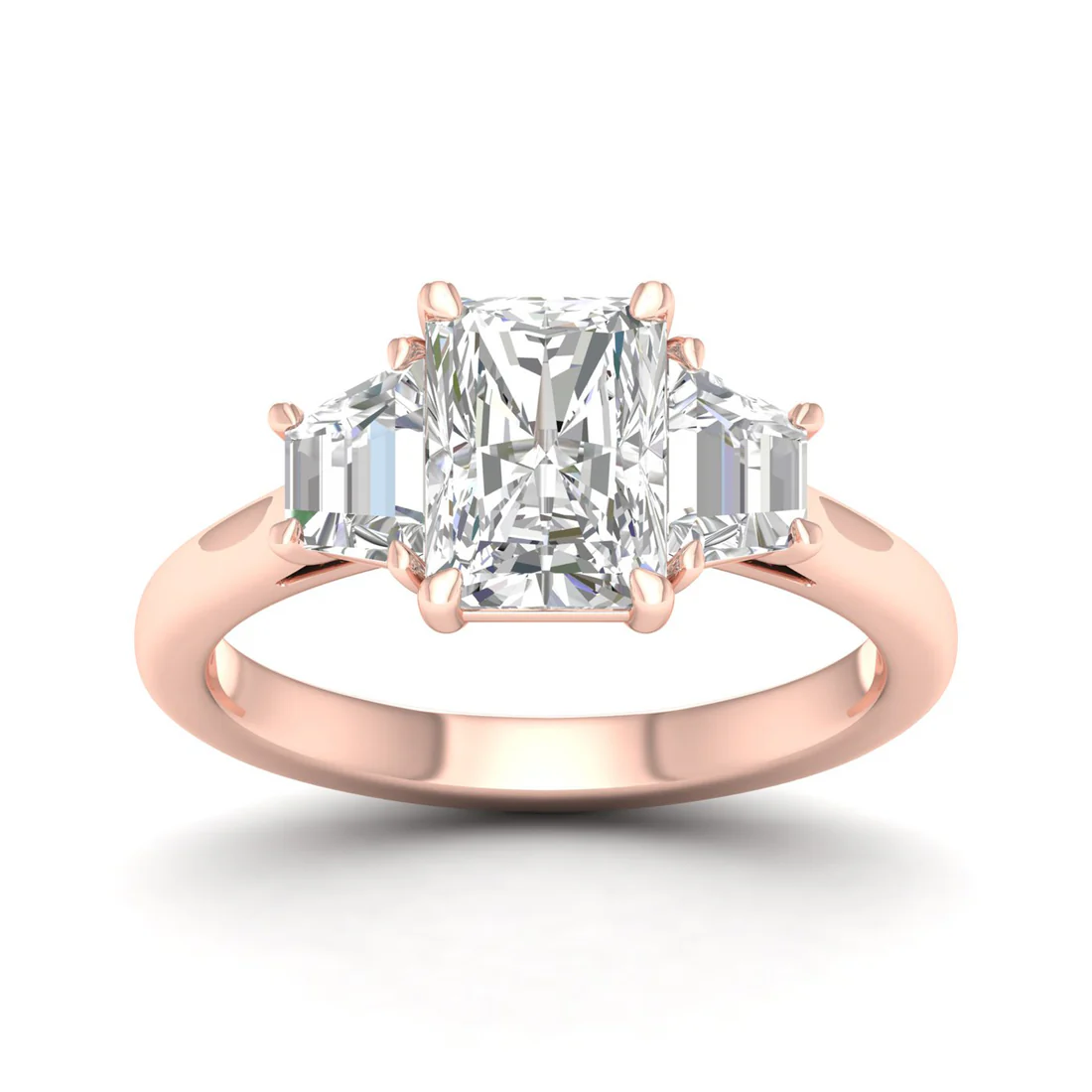 2.70 CTW Three Stone Lab Grown Diamond 14K Gold Ring