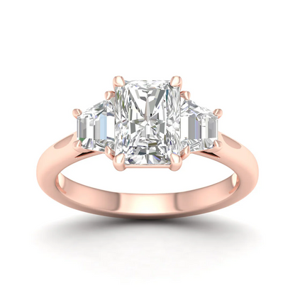 2.70 CTW Three Stone Lab Grown Diamond 14K Gold Ring