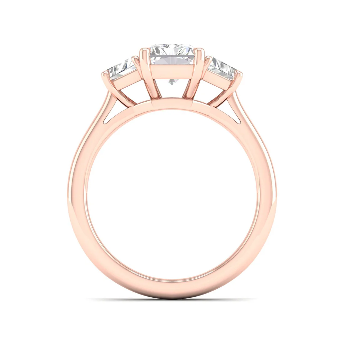 2.70 CTW Three Stone Lab Grown Diamond 14K Gold Ring