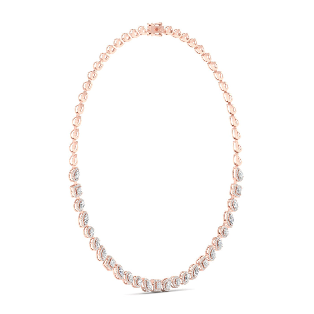 6.60CTW Multi Shape Halo Lab Grown Diamond Necklace