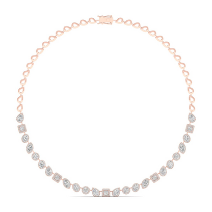 6.60CTW Multi Shape Halo Lab Grown Diamond Necklace