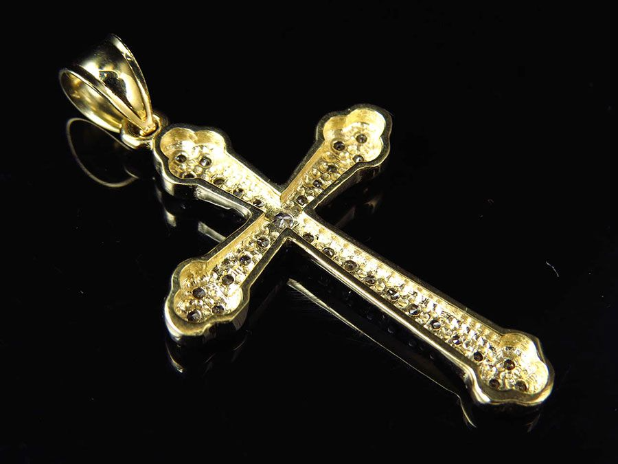 1.5 Inch Unisex Lab Grown Diamond Studded Cross Pendant