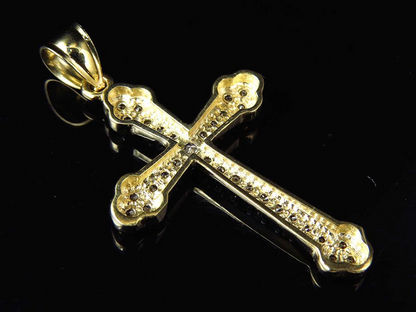 1.5 Inch Unisex Lab Grown Diamond Studded Cross Pendant