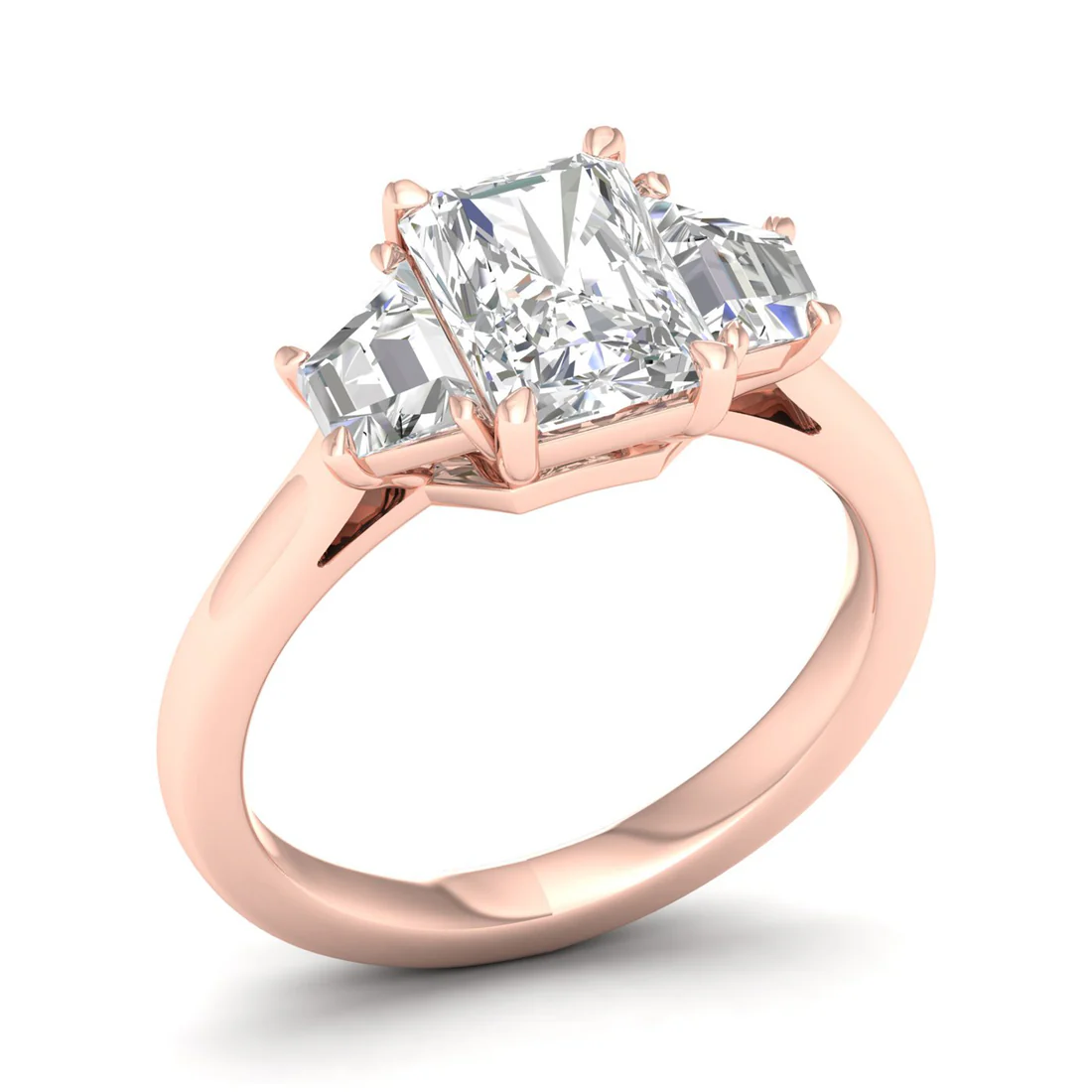 2.70 CTW Three Stone Lab Grown Diamond 14K Gold Ring