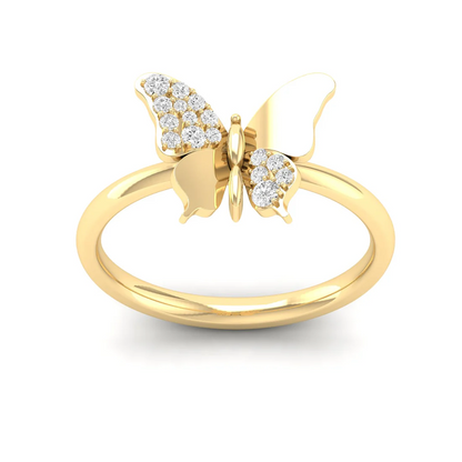 0.15Ctw Butterfly Lab Grown Diamond Fashion Ring