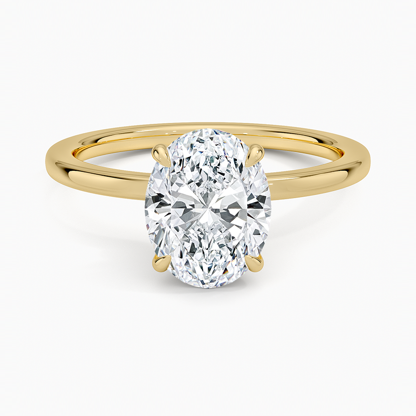 2 CT Solid Yellow Lab Grown Diamond Solitaire Engagement Ring