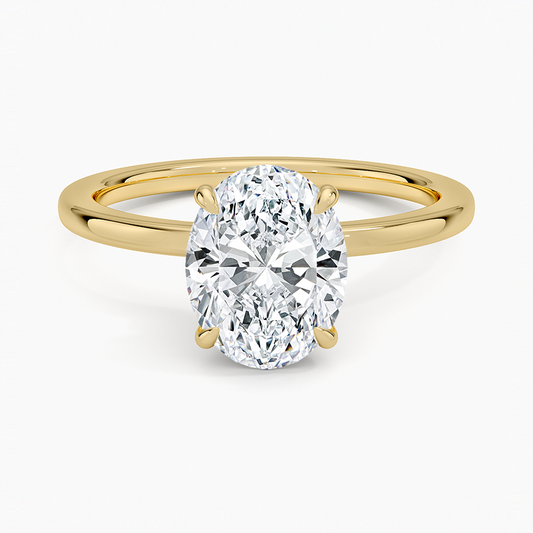 2 CT Solid Yellow Lab Grown Diamond Solitaire Engagement Ring