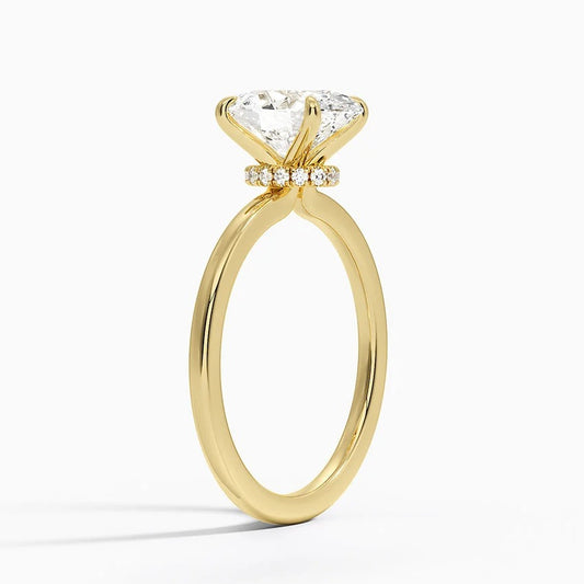 2 CT Solid Yellow Lab Grown Diamond Solitaire Engagement Ring