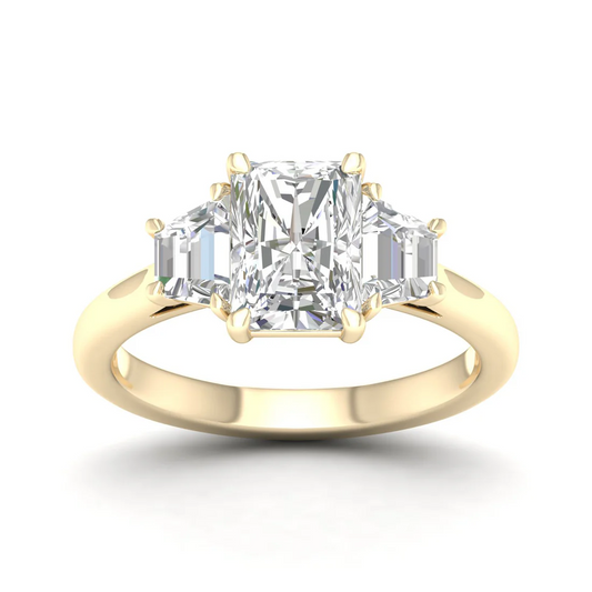 2.70 CTW Three Stone Lab Grown Diamond 14K Gold Ring