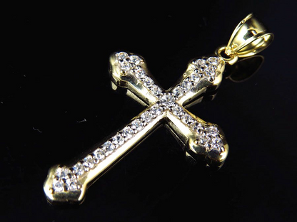 1.5 Inch Unisex Lab Grown Diamond Studded Cross Pendant
