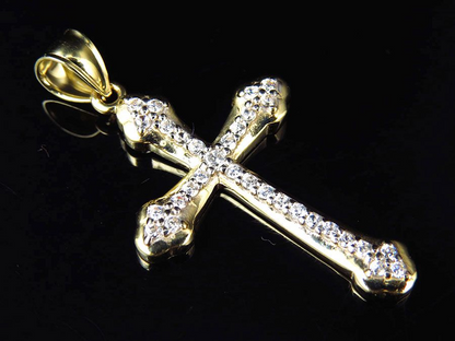 1.5 Inch Unisex Lab Grown Diamond Studded Cross Pendant