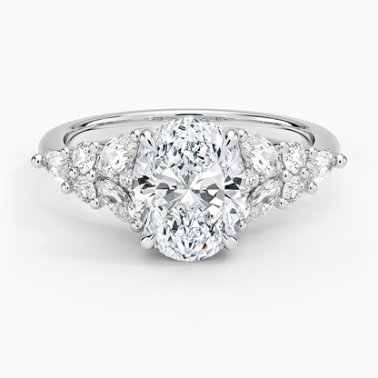 2 CT Oval Lab Grown Diamond Yellow Gold Engagement Ring