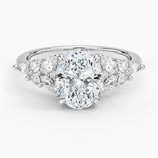 2 CT Oval Lab Grown Diamond Yellow Gold Engagement Ring