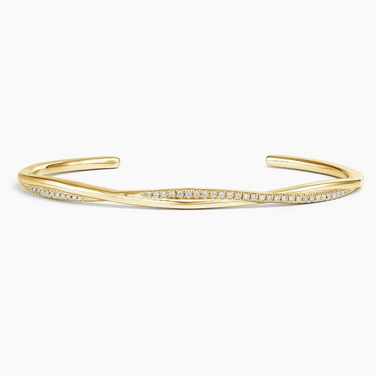 6.5 inch 1/5 CTW Diamond Petite Twisted Vine Cuff Bracelet