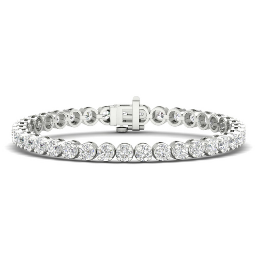 7.00CTW Four Prong Lab Grown Diamond Round Classic Tennis Bracelet