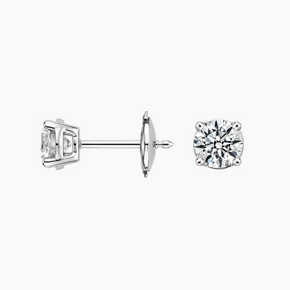 Perfect 4 Prong 1 CTW Diamond Stud Earrings