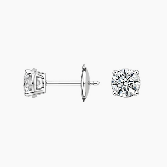 Perfect 4 Prong 1 CTW Diamond Stud Earrings