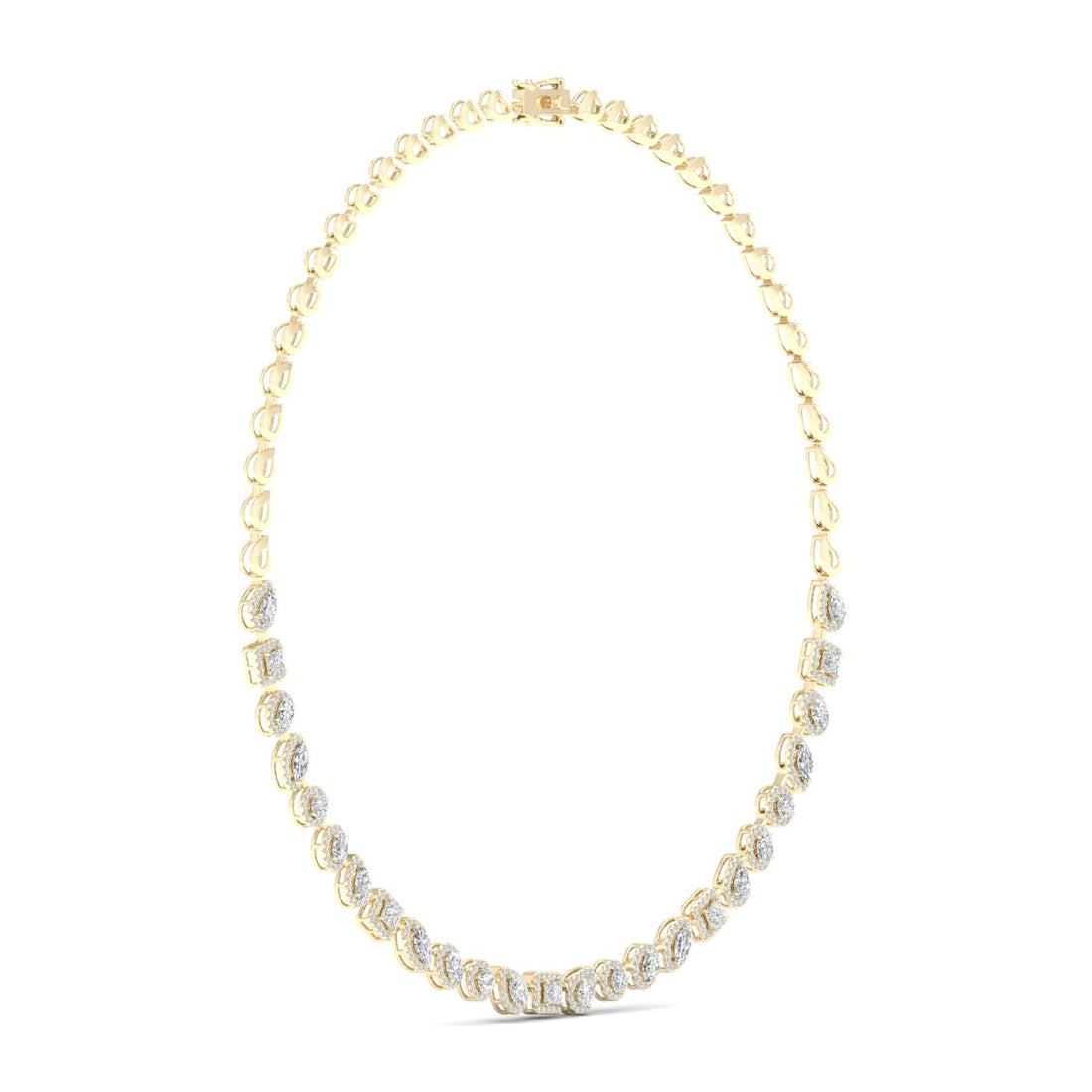 6.60CTW Multi Shape Halo Lab Grown Diamond Necklace