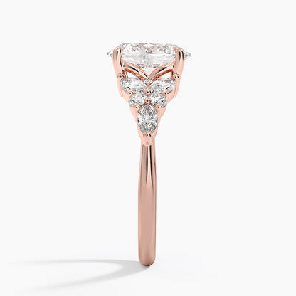2 CT Oval Lab Grown Diamond Yellow Gold Engagement Ring
