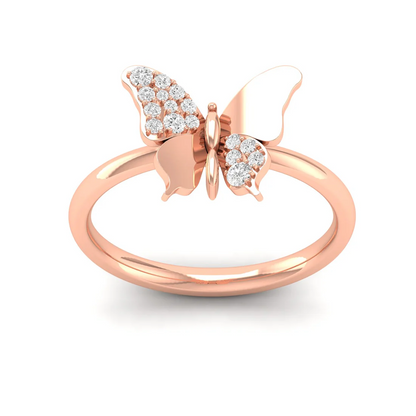 0.15Ctw Butterfly Lab Grown Diamond Fashion Ring