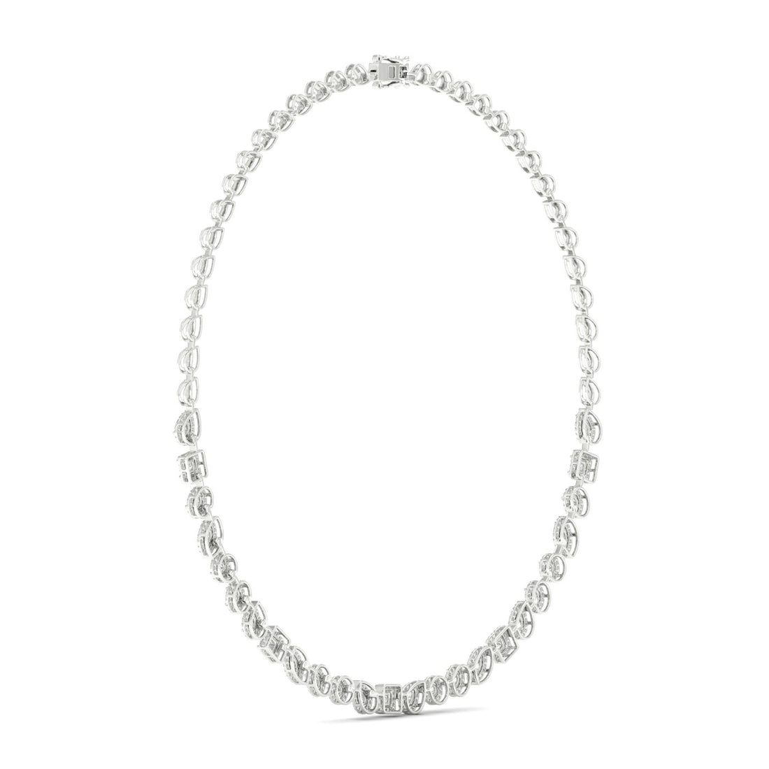 6.60CTW Multi Shape Halo Lab Grown Diamond Necklace