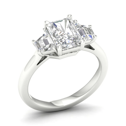 2.70 CTW Three Stone Lab Grown Diamond 14K Gold Ring