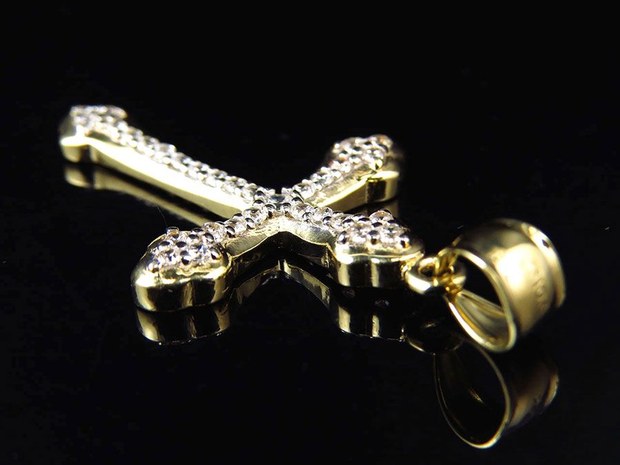 1.5 Inch Unisex Lab Grown Diamond Studded Cross Pendant