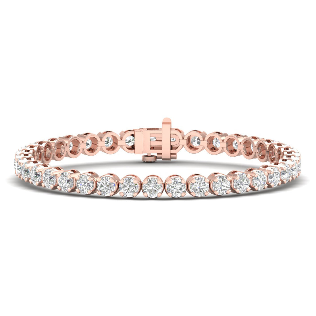 7.00CTW Four Prong Lab Grown Diamond Round Classic Tennis Bracelet
