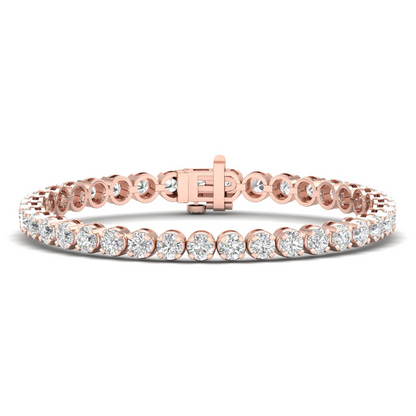 7.00CTW Four Prong Lab Grown Diamond Round Classic Tennis Bracelet