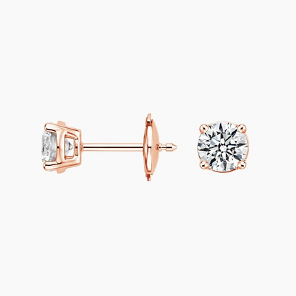Perfect 4 Prong 1 CTW Diamond Stud Earrings
