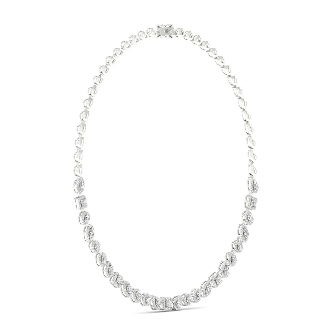 6.60CTW Multi Shape Halo Lab Grown Diamond Necklace