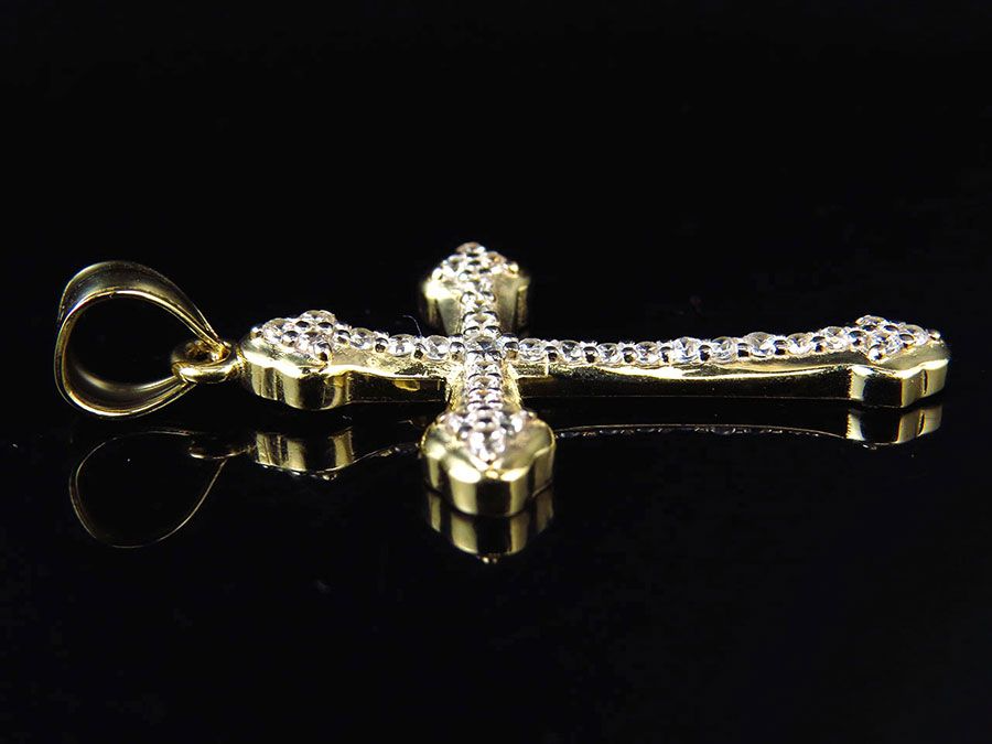 1.5 Inch Unisex Lab Grown Diamond Studded Cross Pendant