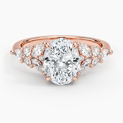 2 CT Oval Lab Grown Diamond Yellow Gold Engagement Ring