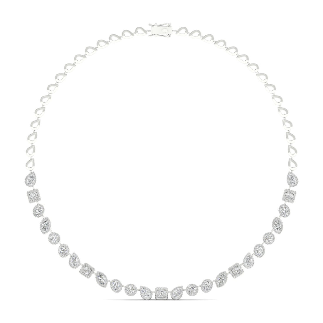 6.60CTW Multi Shape Halo Lab Grown Diamond Necklace