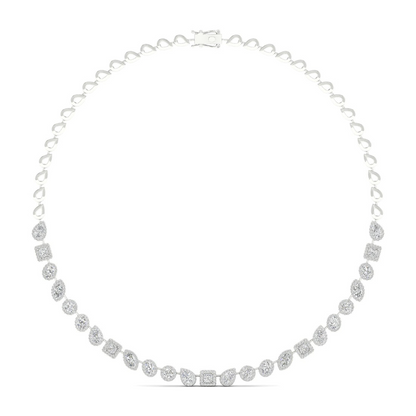 6.60CTW Multi Shape Halo Lab Grown Diamond Necklace