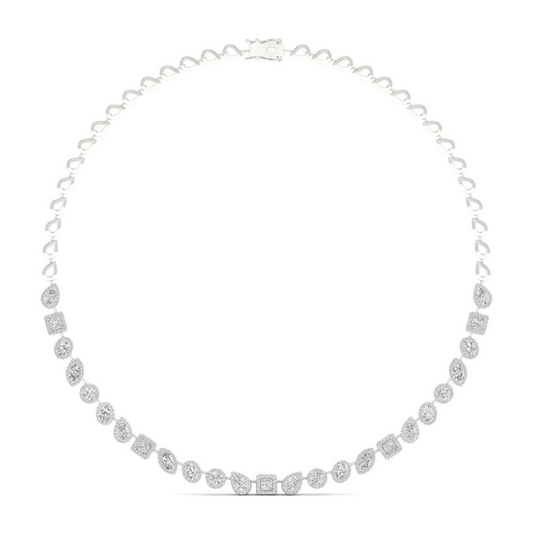 6.60CTW Multi Shape Halo Lab Grown Diamond Necklace