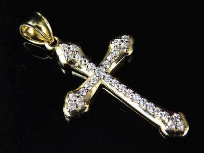 1.5 Inch Unisex Lab Grown Diamond Studded Cross Pendant