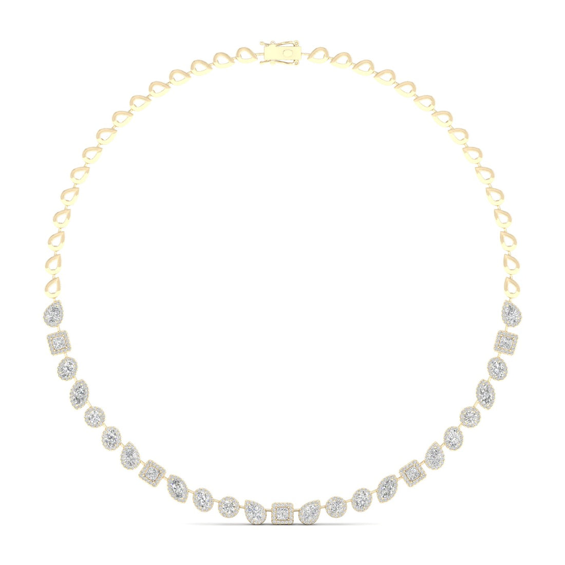 6.60CTW Multi Shape Halo Lab Grown Diamond Necklace