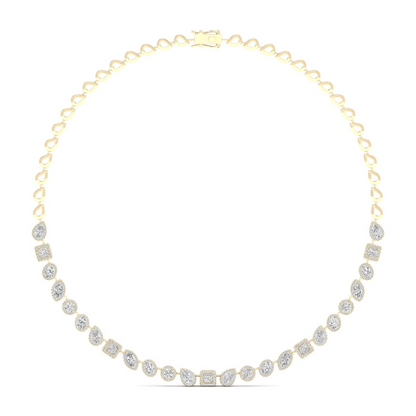 6.60CTW Multi Shape Halo Lab Grown Diamond Necklace