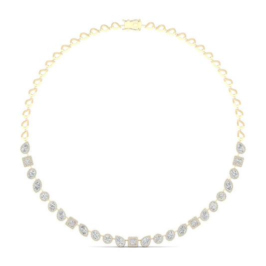 6.60CTW Multi Shape Halo Lab Grown Diamond Necklace