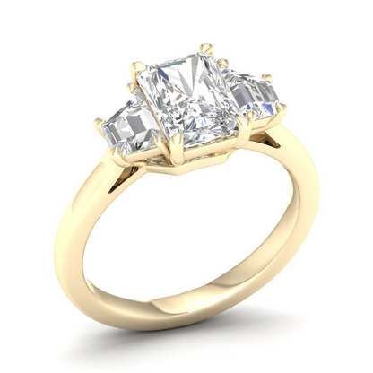 2.70 CTW Three Stone Lab Grown Diamond 14K Gold Ring