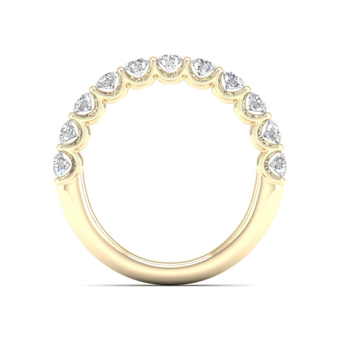 1 CTW Scalloped Channel Set Lab Grown Diamond Anniversary Band