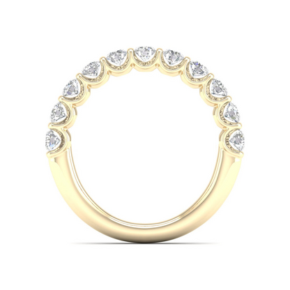 1 CTW Scalloped Channel Set Lab Grown Diamond Anniversary Band