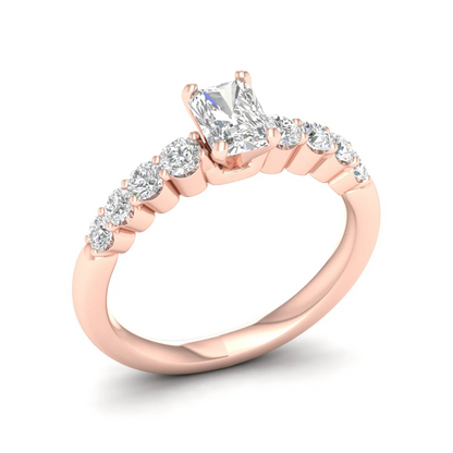 1.50CTW Radiant Cut Lab Grown Diamond Ring Women