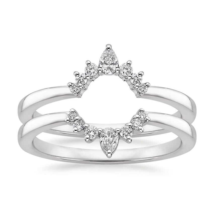 0.11CTW Pear & Round Cut Lab Grown Diamond Pointed Crown Wedding Band