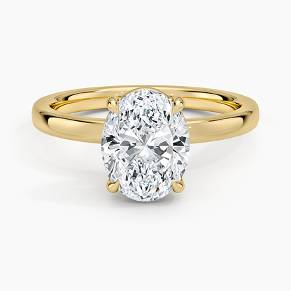 2CT Oval Lab Grown Diamond Gold Solitaire Ring
