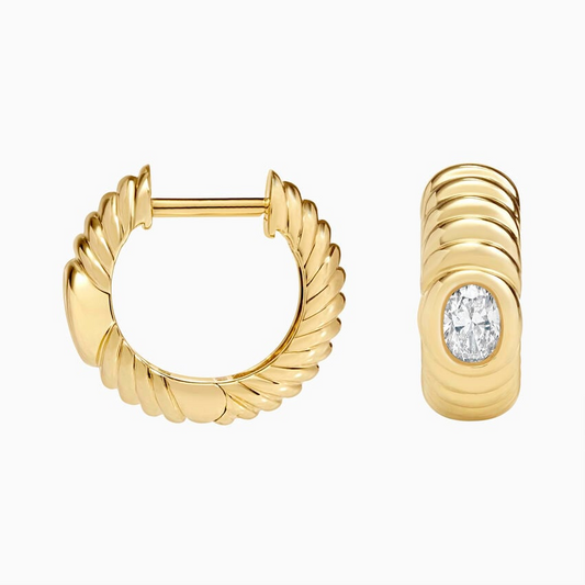 Oval Cut 1/3 CTW Lab Grown Diamond Hoop Earrings