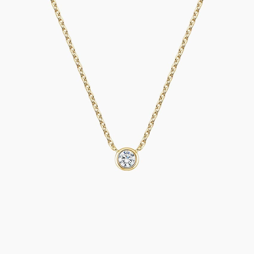 1/10 CTW Lab Grown Diamond Bezel Solitaire Pendant