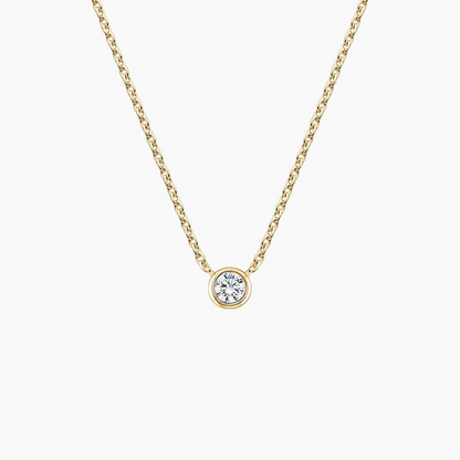1/10 CTW Lab Grown Diamond Bezel Solitaire Pendant