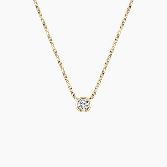1/10 CTW Lab Grown Diamond Bezel Solitaire Pendant
